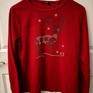 Esmara Woman’s Festive Red Reindeer Sweatshirt XL Winter Cozy EUC